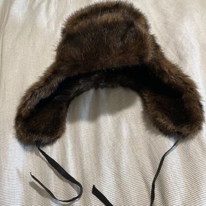 H&M Faux Fur Trapper Hat - Brown